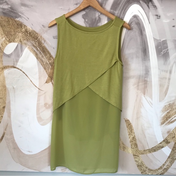 AUGUST SILK | Green High Low Sleeveless Top With Silky See-Through Back Size S - Picture 3 of 11